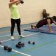 4 clients using gym equipment during a circuits class